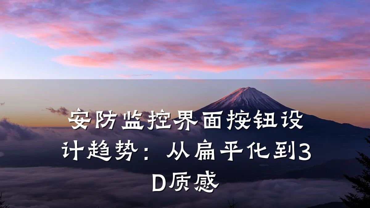 安防监控界面按钮设计趋势:从扁平化到3D质感